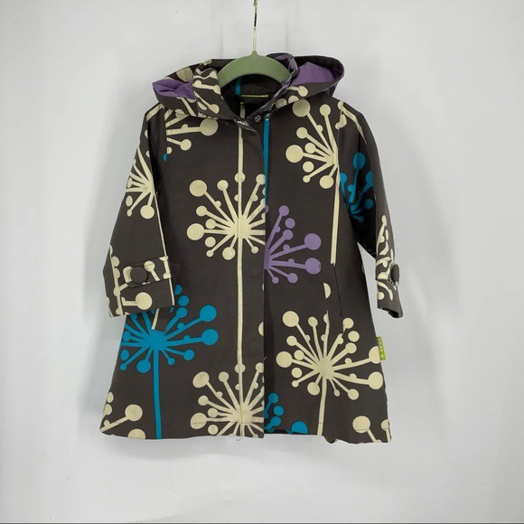 MALA girls coat  with belt and hood 2Y bright modern no print - Picture 1 of 6